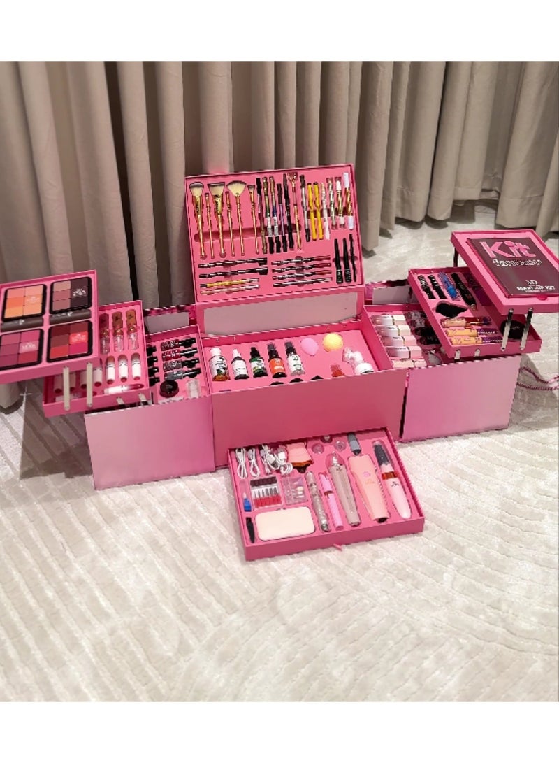 مودا بوكس مكياج مودا بيوتي 140 قطعة كامل – طقم ميكب متكامل مع فرش وأجهزة بديكير - Image 3